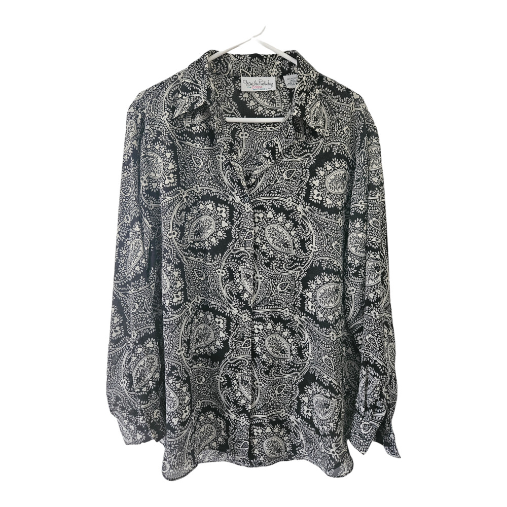Diane Von Furstenberg Vintage Size Medium/Large Black/White Button Down Top